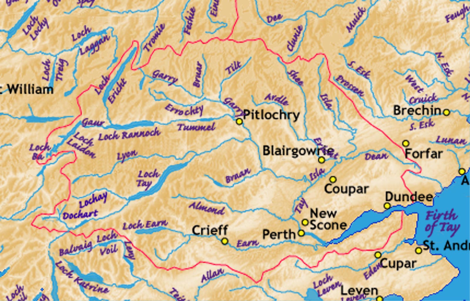 Map of River Tay