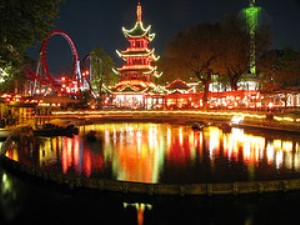 Picture of Tivoli Gardens Copenhagen at night